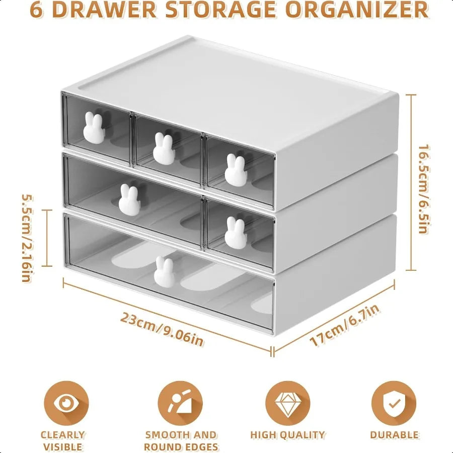 Desk Organizer with 6 Drawers