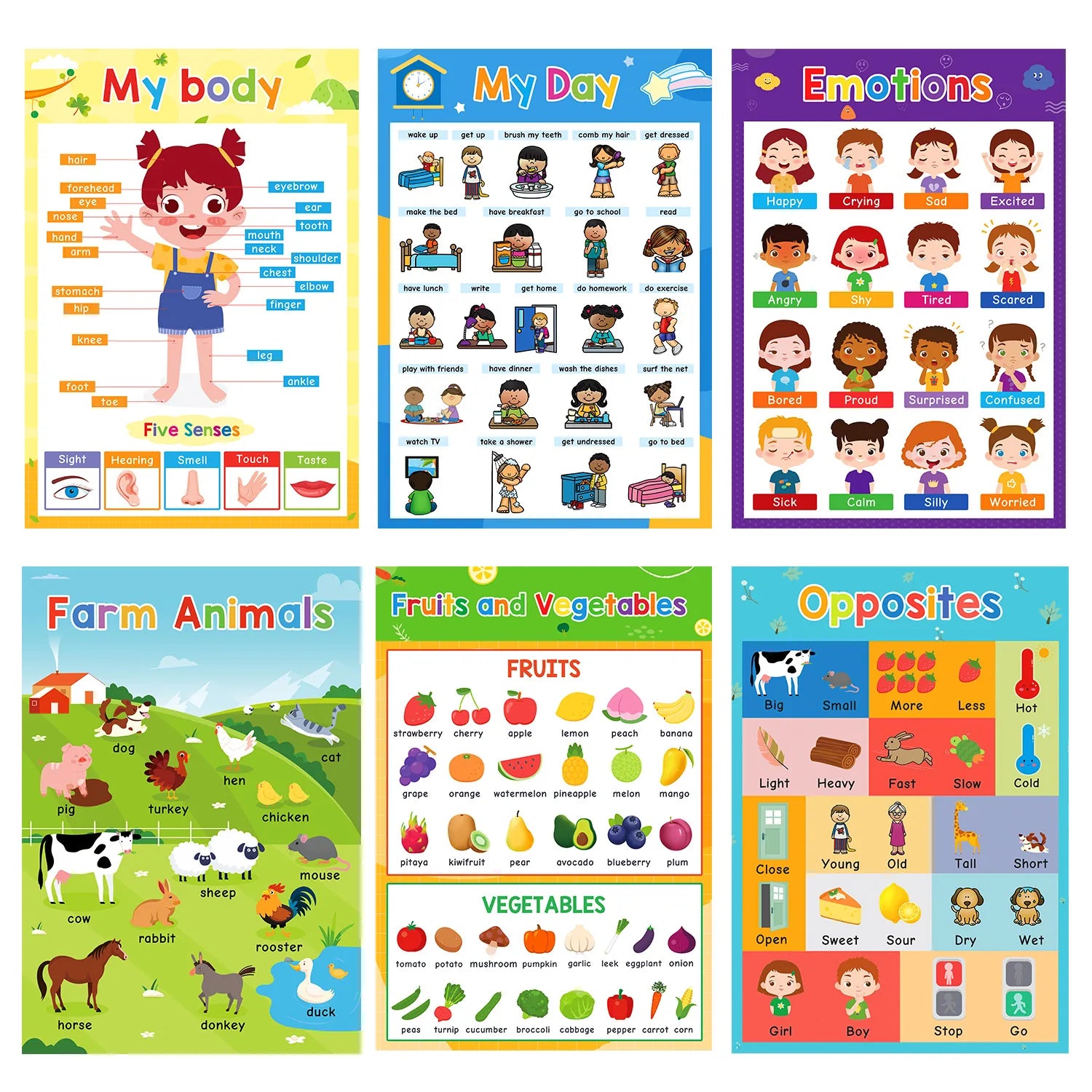 Preschool English Learning Posters