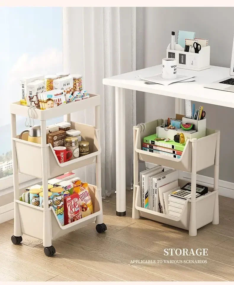 Plastic Rolling Utility Cart with Handle