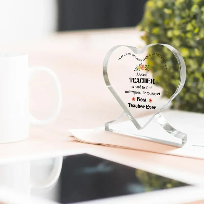 Acrylic Teacher Appreciation Heart Ornament