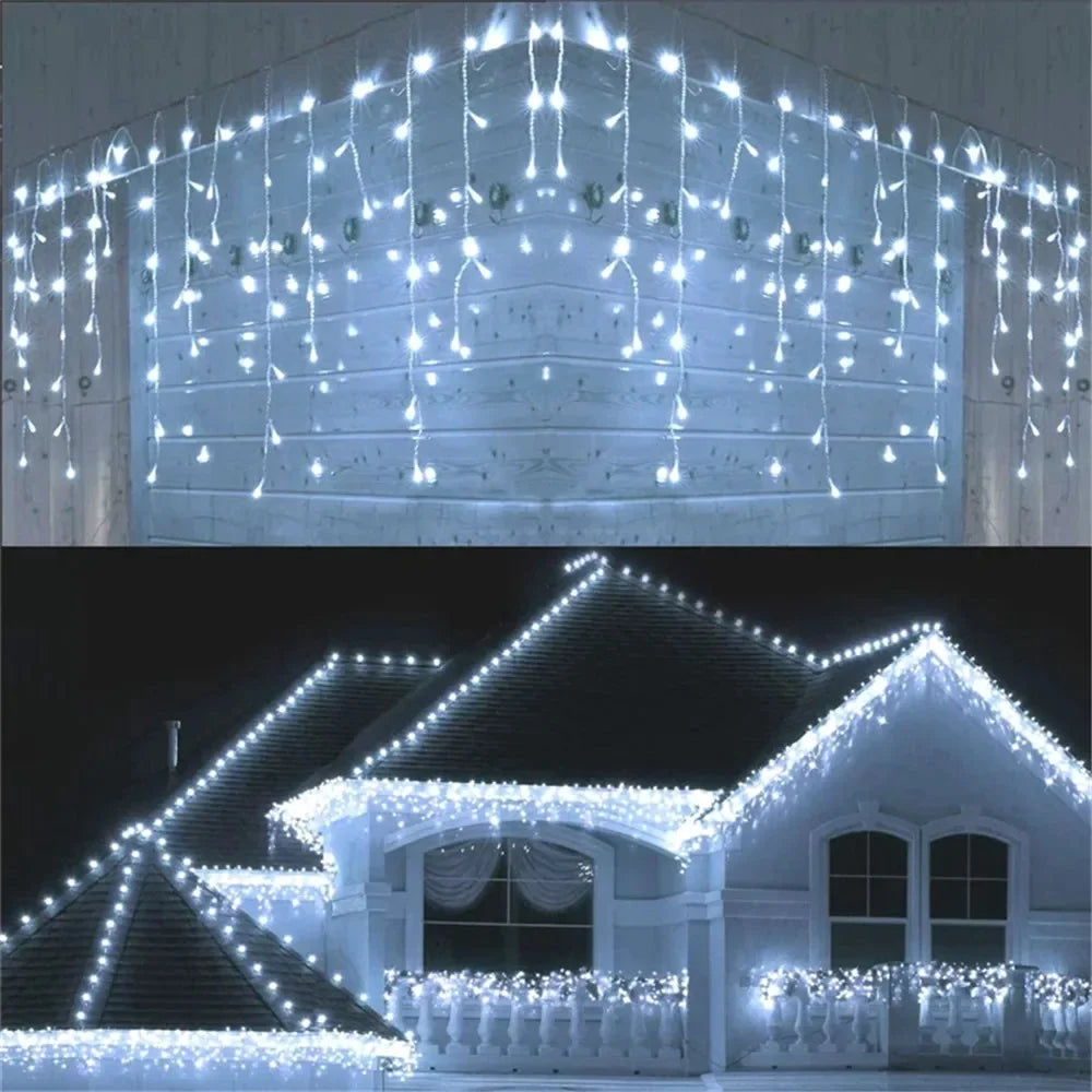 LED Icicle Christmas String Lights