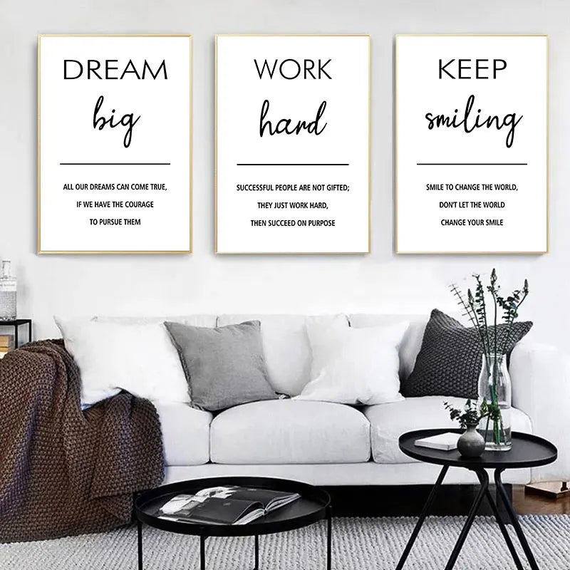 Black and White Motivational Canvas Art