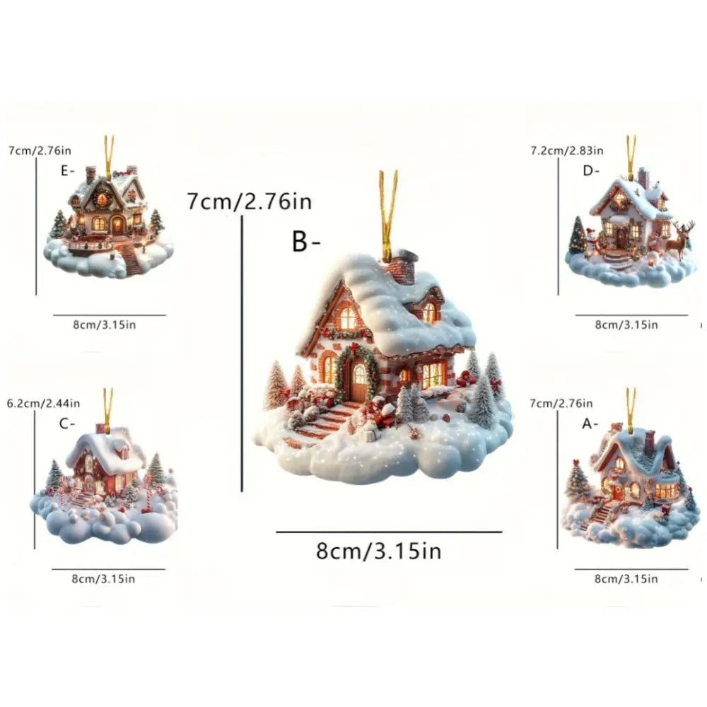 Acrylic Snow House Christmas Ornament
