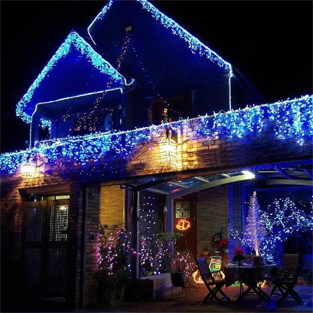 LED Icicle Christmas String Lights
