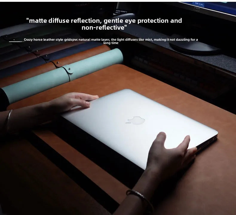 Large PU Leather Desk Pad Set with Mouse Wrist Guard