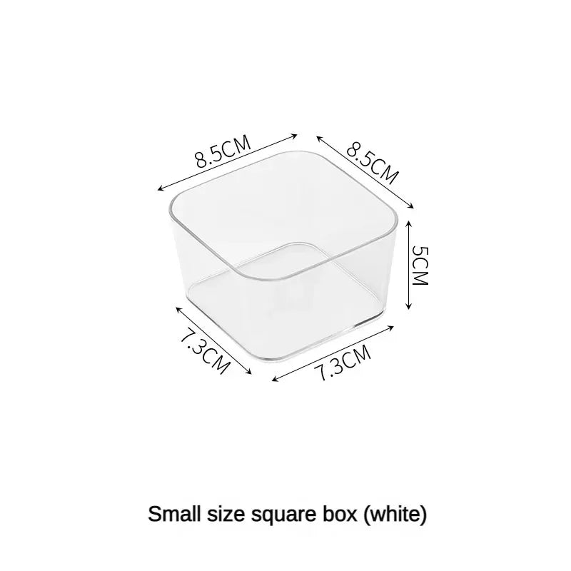 Clear Desk Organizer Box – Stackable Plastic Storage Drawer