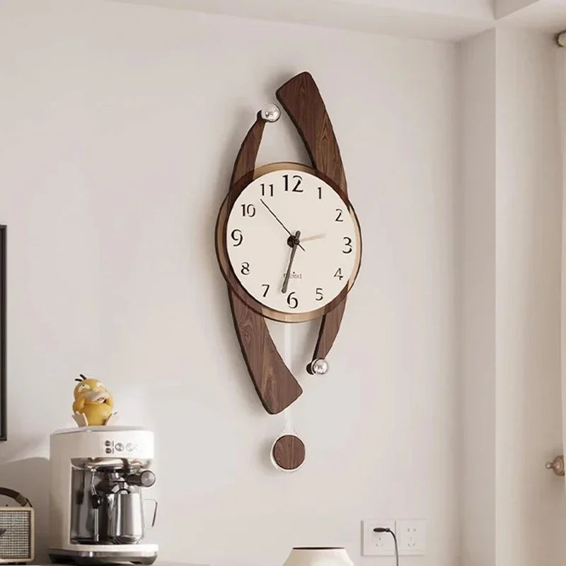 Retro Wooden Wall Clock Decor
