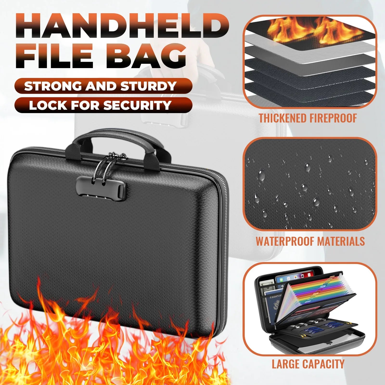 EVA Fireproof File Organizer Box