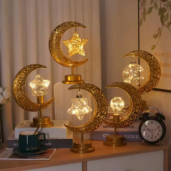 Golden Moon Star Night Light