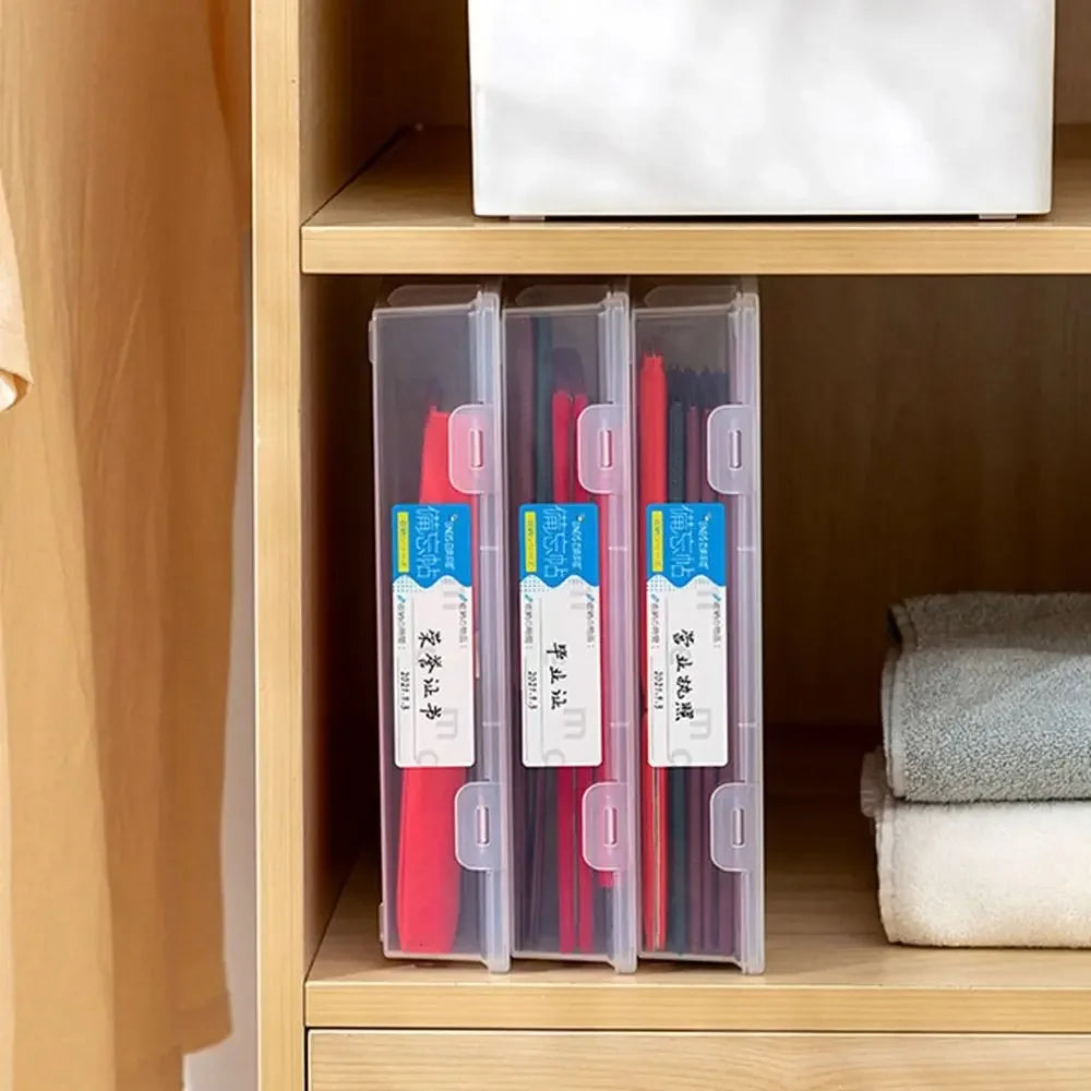 Transparent A4 File Storage Box