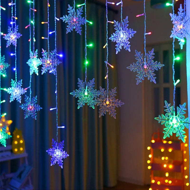 3.2M Snowflake Curtain String Lights
