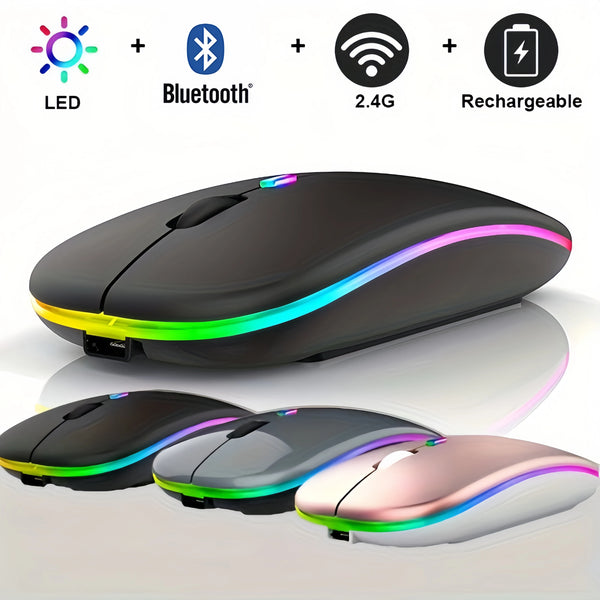 Dual-Mode Wireless RGB Mouse – Bluetooth & 2.4GHz