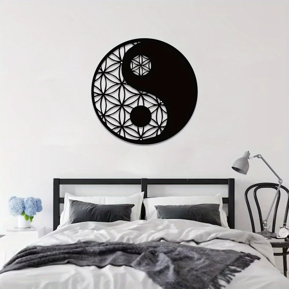 Black Metal Yin Yang Wall Art – Zen Home Décor