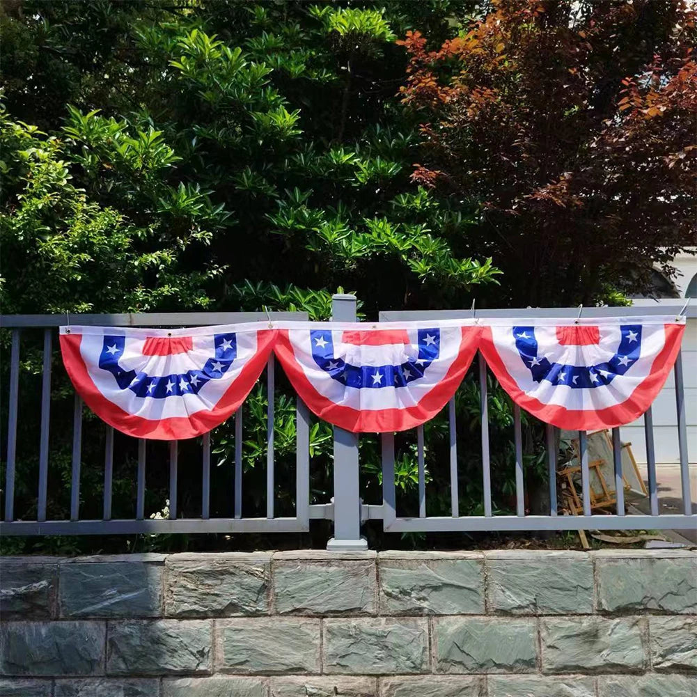 USA Patriotic Pleated Fan Flag Banner