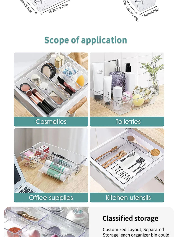 Clear Drawer Organizer Set