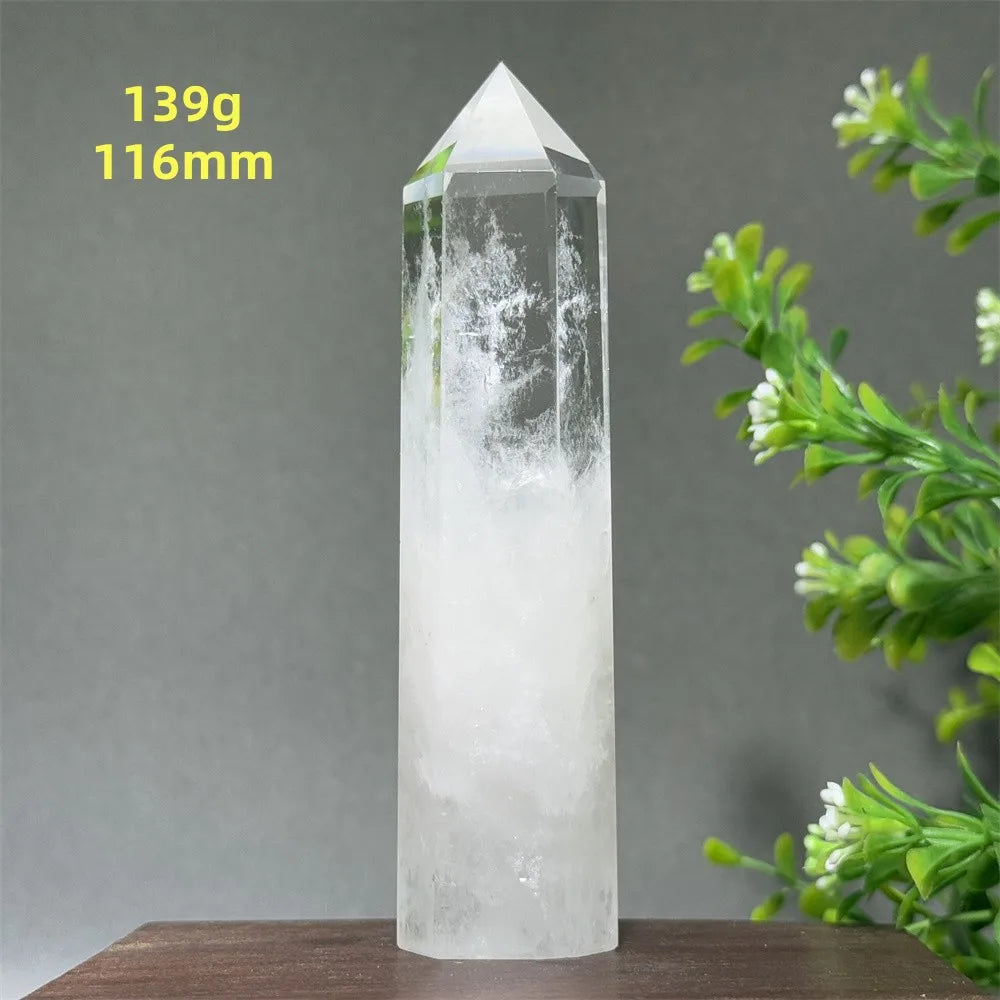 Natural Clear Quartz Crystal Obelisk