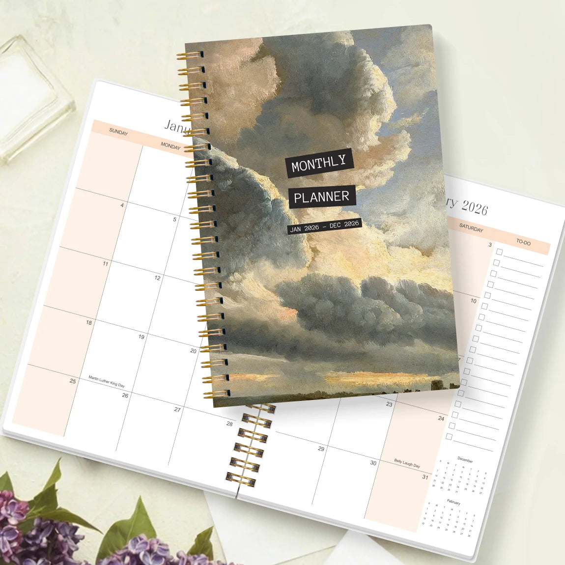 2026 A5 Monthly Planner Cloud Cover