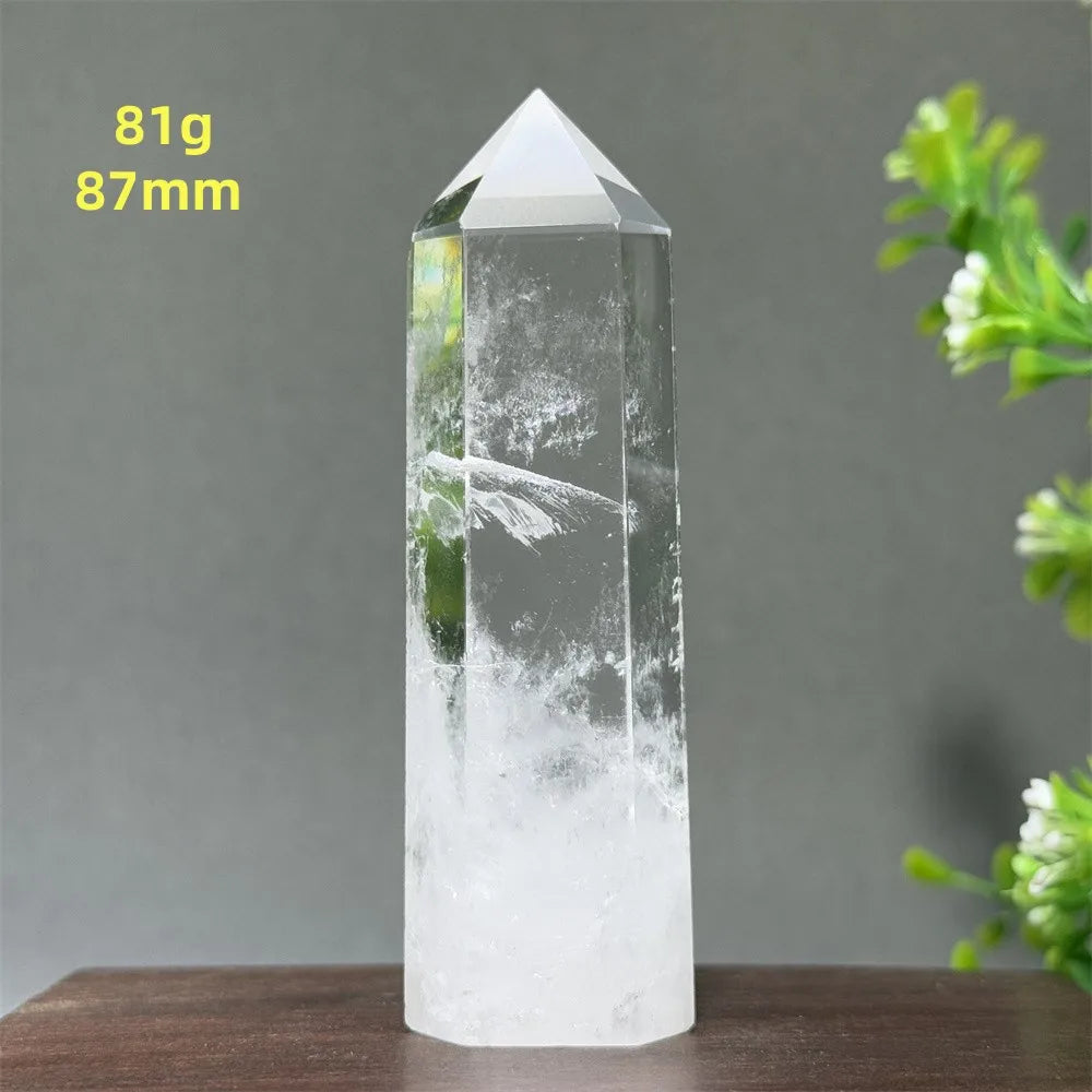 Natural Clear Quartz Crystal Obelisk