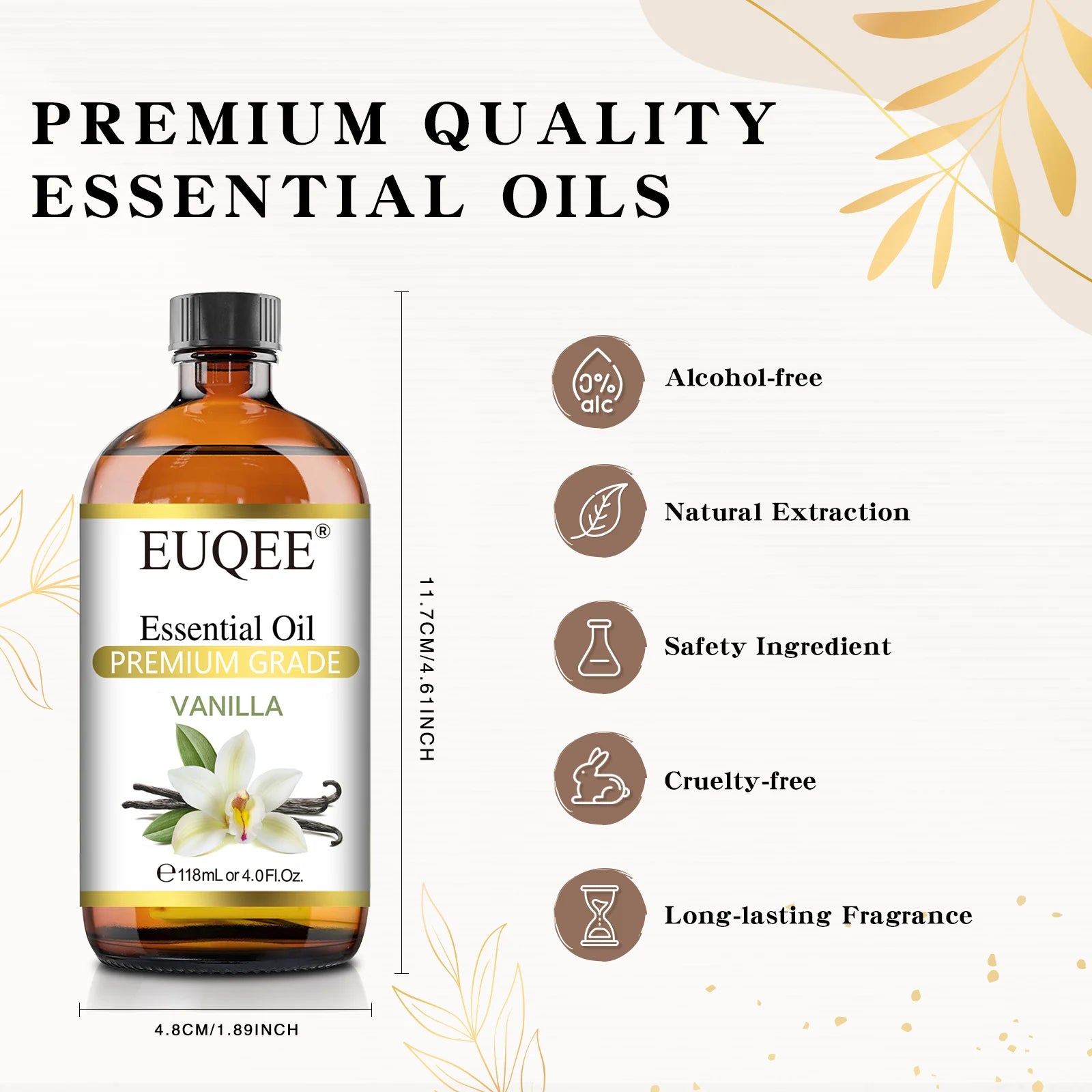 EUQEE Vanilla Essential Oil 4 fl oz
