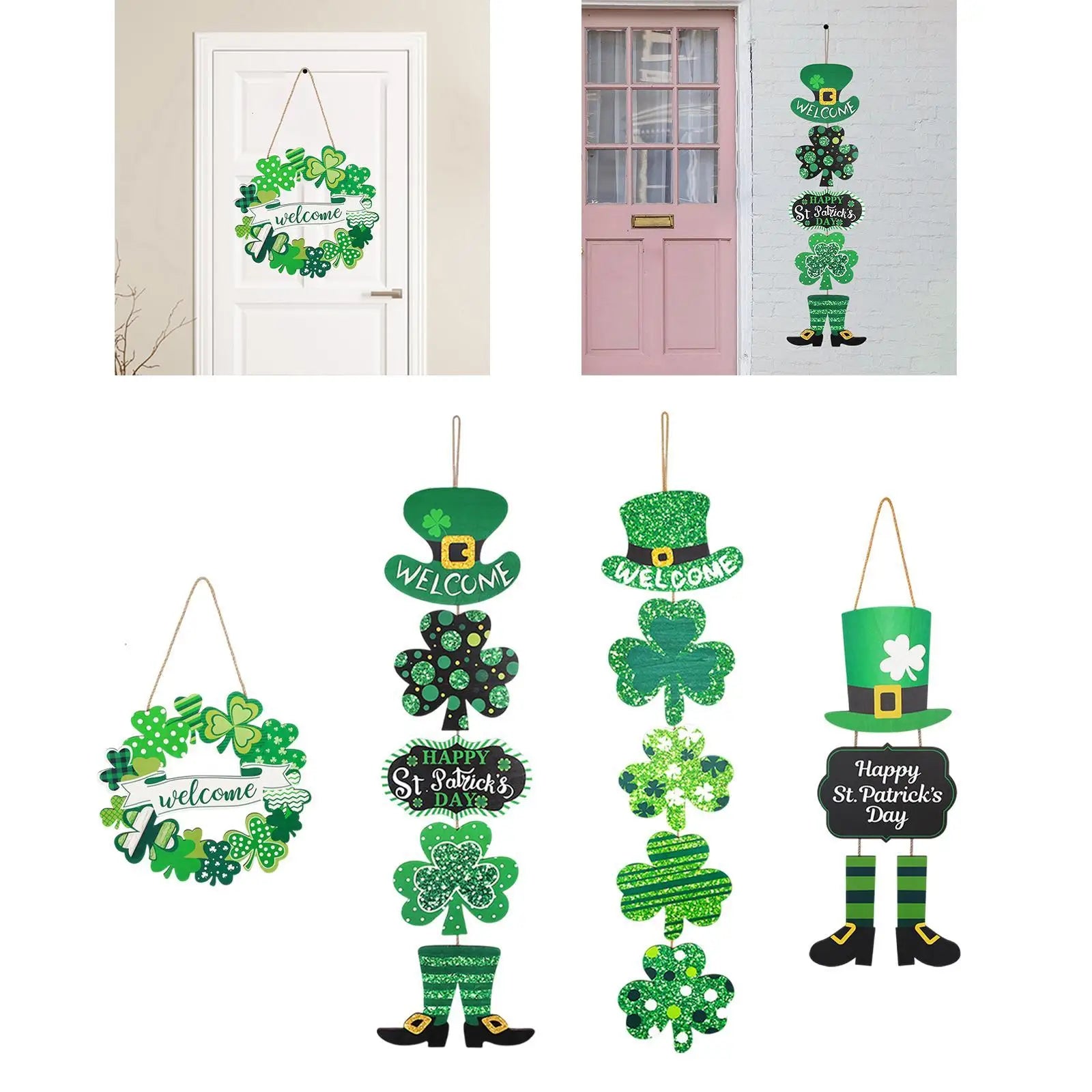 St. Patrick's Day Wooden Hanging Door Sign