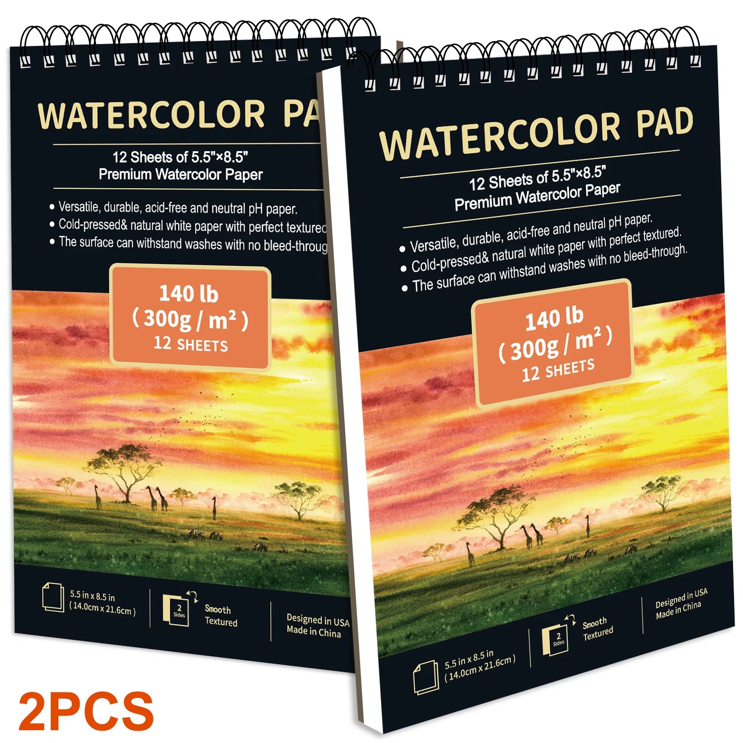 2pcs/30 Sheet Thick Spiral Sketchbook