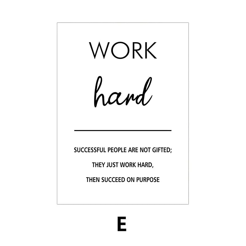 Black and White Motivational Canvas Art