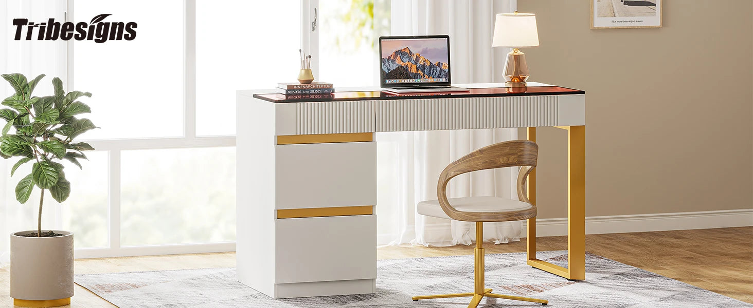 Tribesigns Computer Desk with 4 Drawers