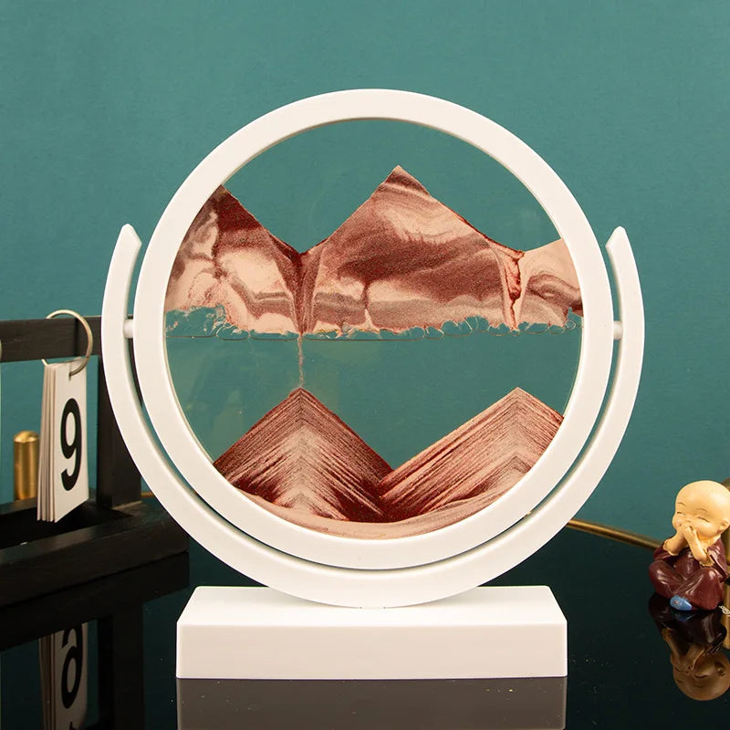 Round Rotating 3D Moving Sand Art