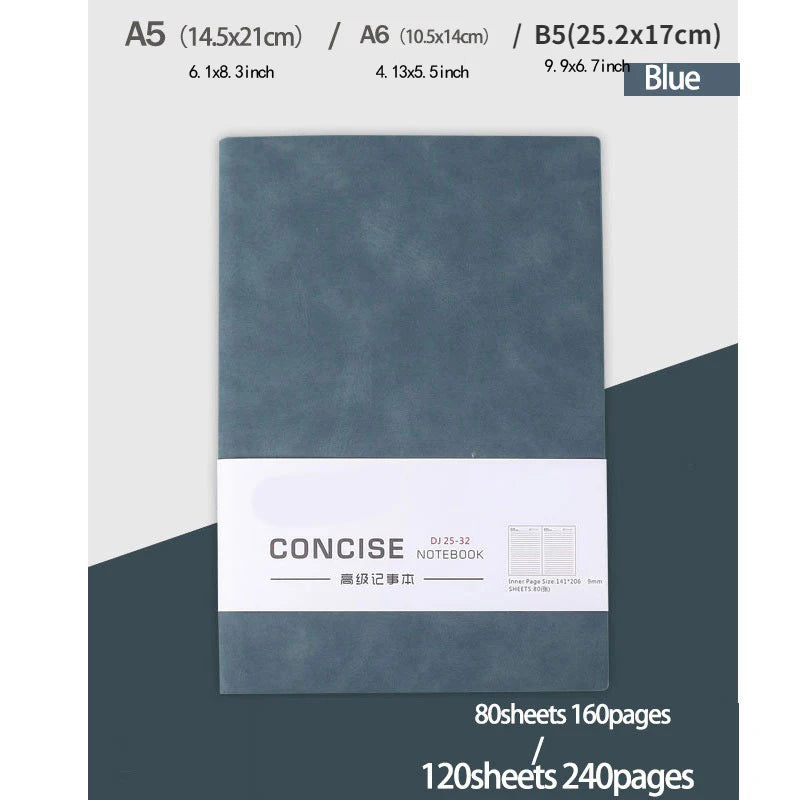 Thickened A5 A6 B5 PU Business Notebook