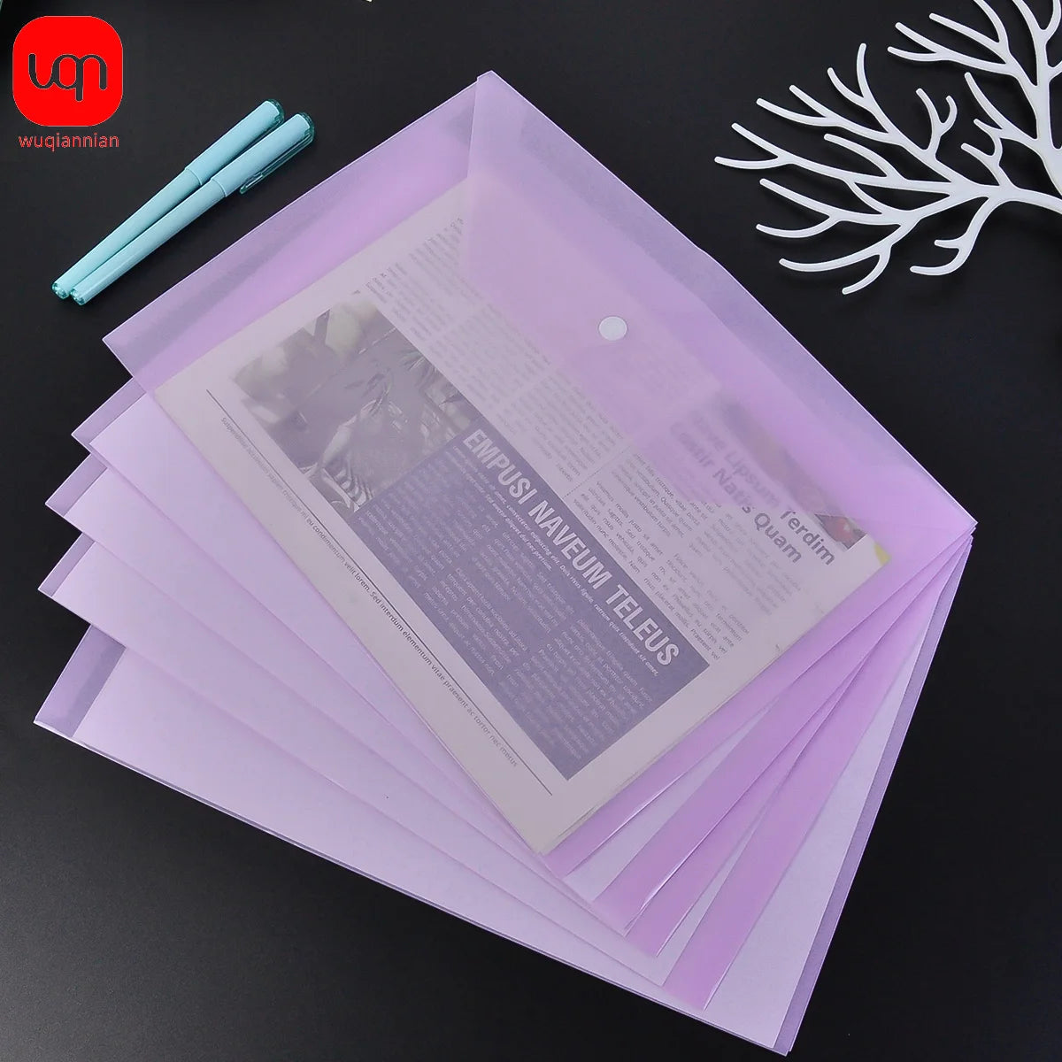 5PCS Clear Reusable Plastic Envelopes