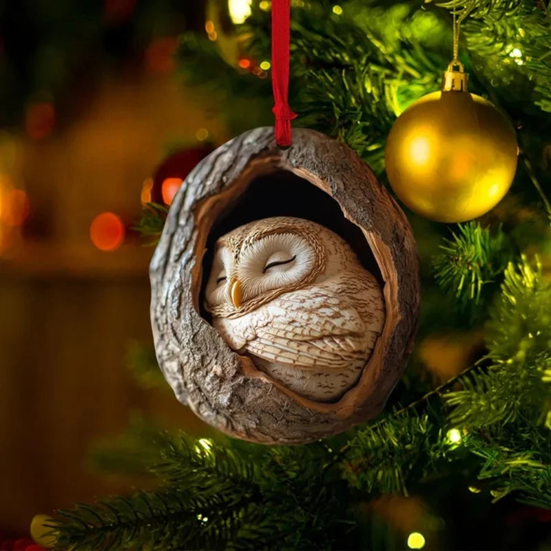 Acrylic Owl Christmas Tree Ornament