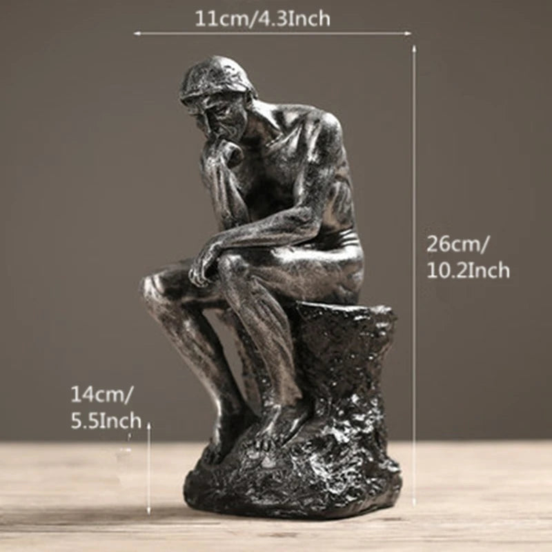 Modern Resin Thinker Sculpture
