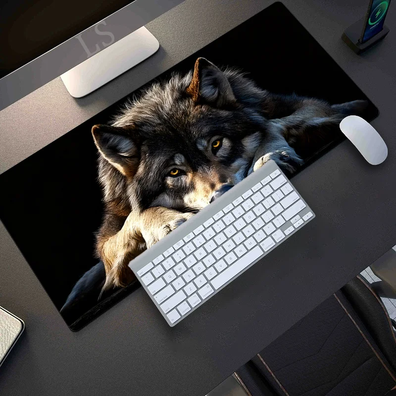 Large Wolf Pattern Gaming Desk Mat
