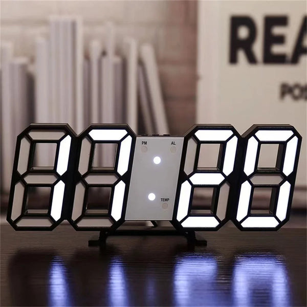 3D LED Digital Wall Clock – Glow Night