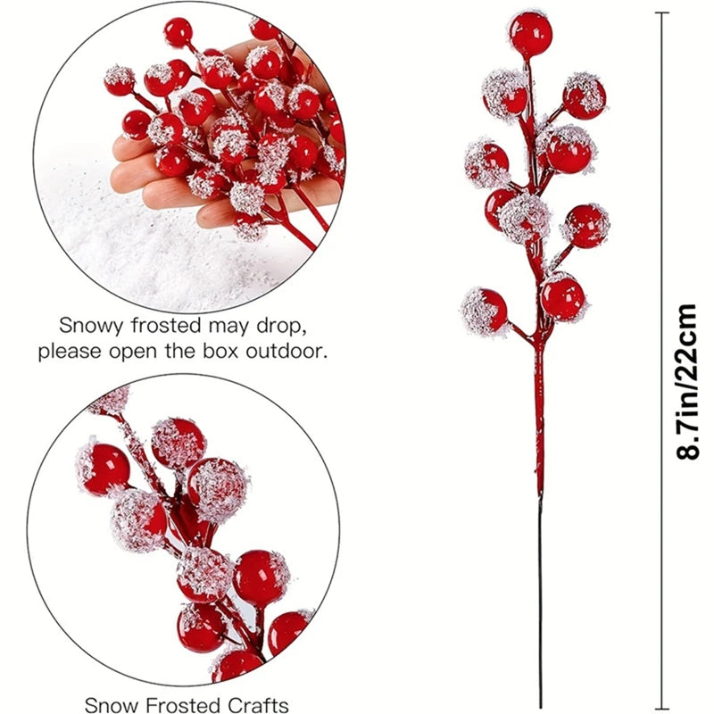 Snowflake & Red Berry Christmas Tree Pendants