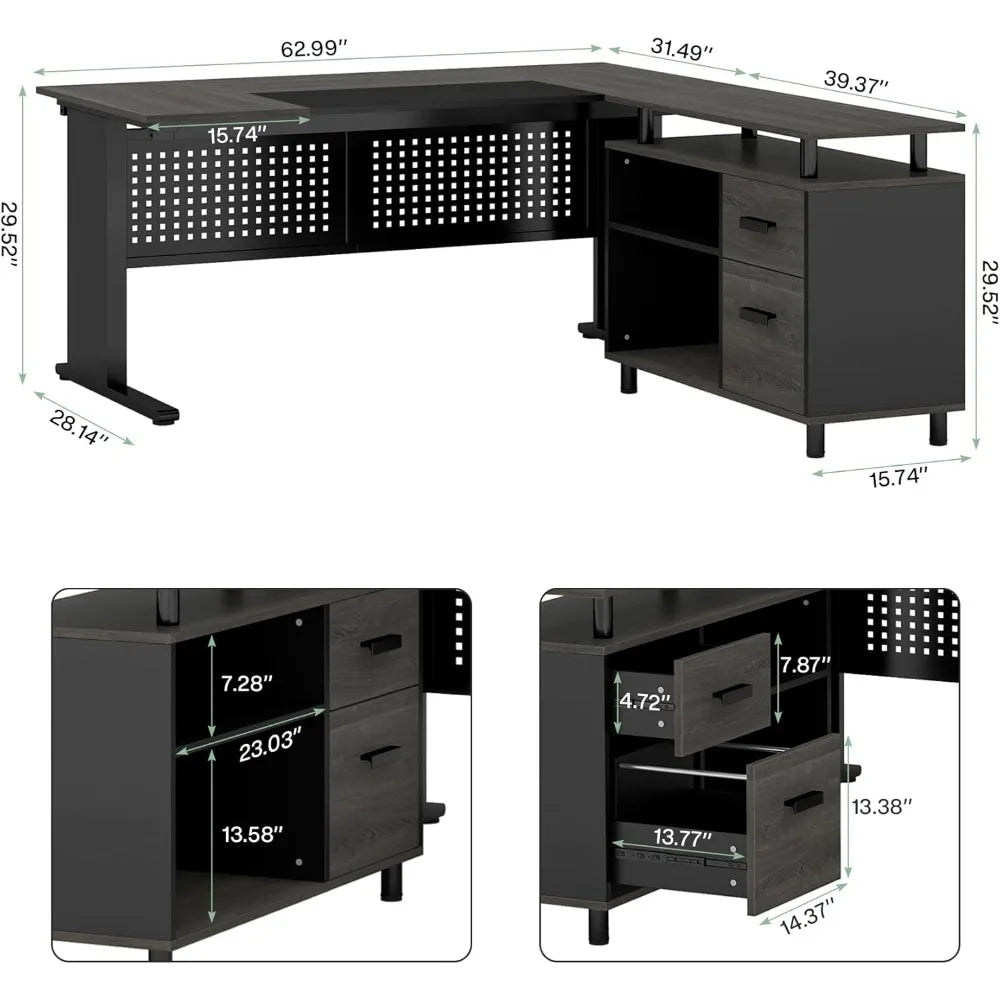 L-shaped  Large Office Desk