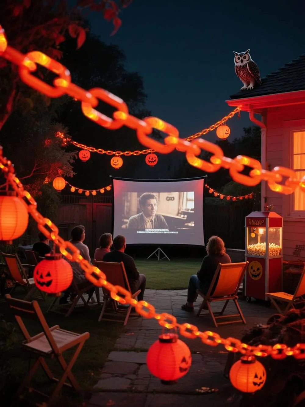 Halloween Plastic Chain Lights Props Chains with 8 Lighting Modes String Lights for Skeleton Dog Spooky Outdoor Decorations