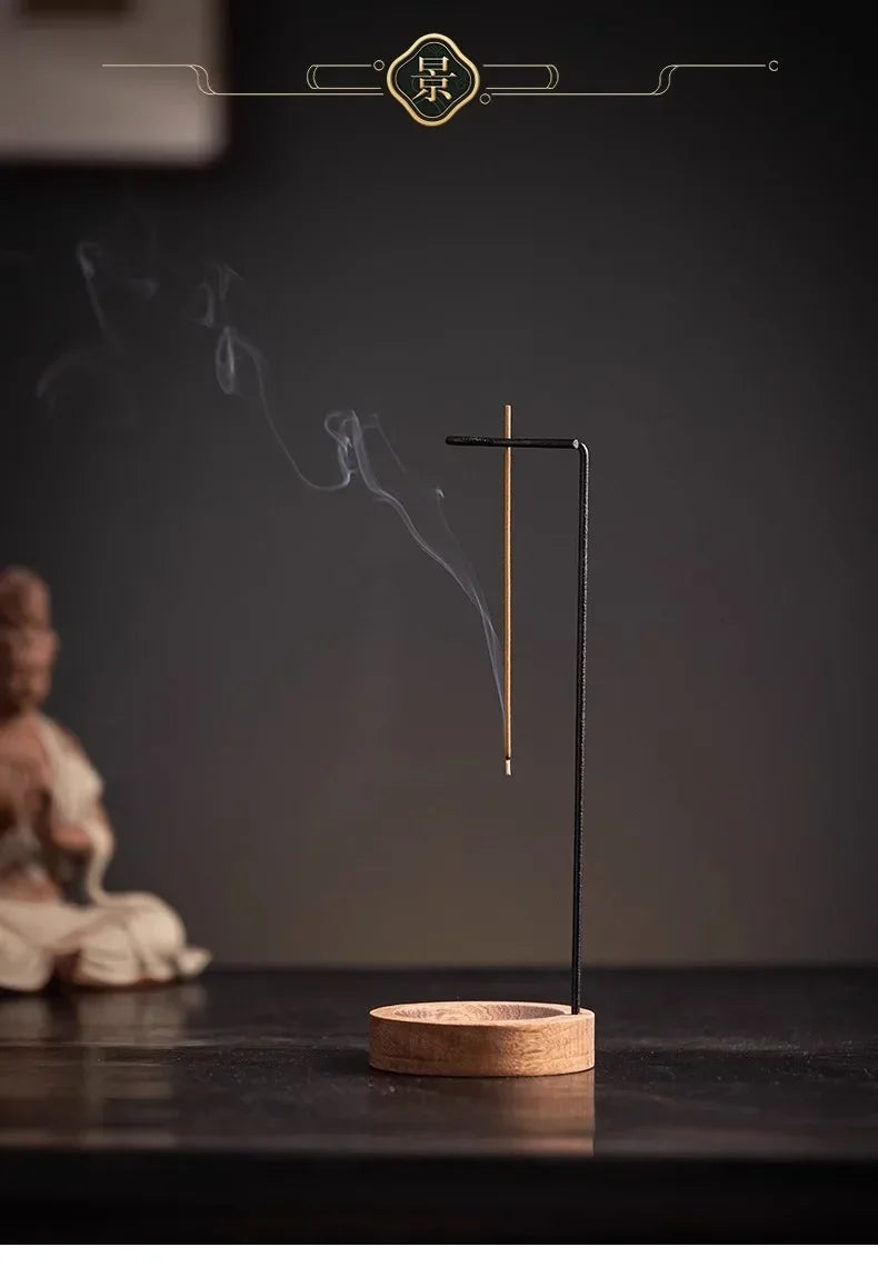 Upside Down Incense Burner – Wooden Holder & Tray