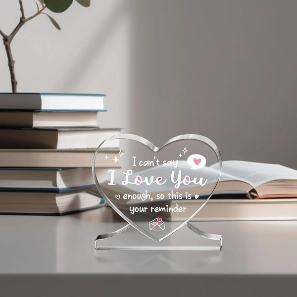 I Love You Heart Acrylic Plaque