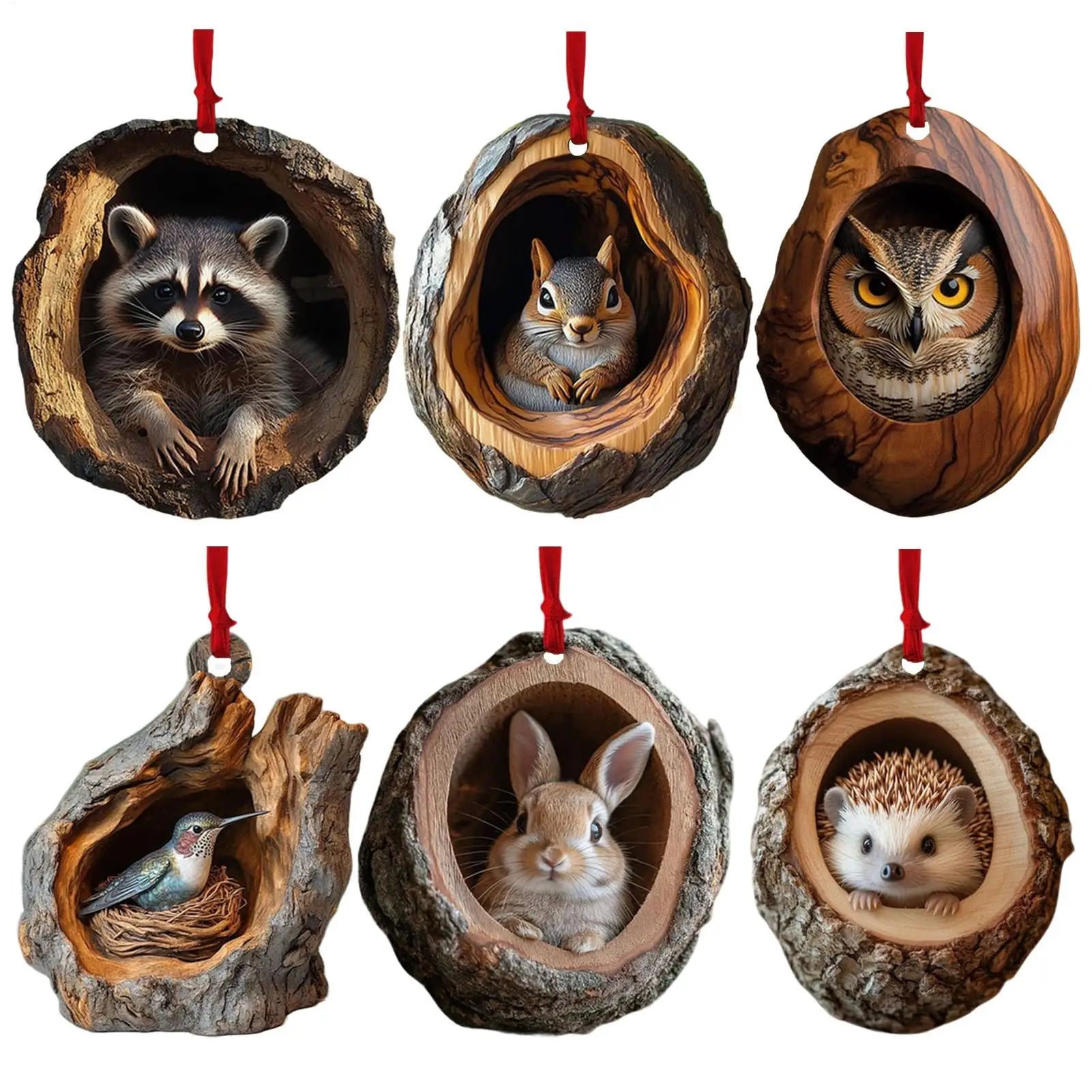 Acrylic Animal Christmas Tree Ornaments