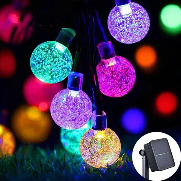 Solar Crystal Globe String Lights