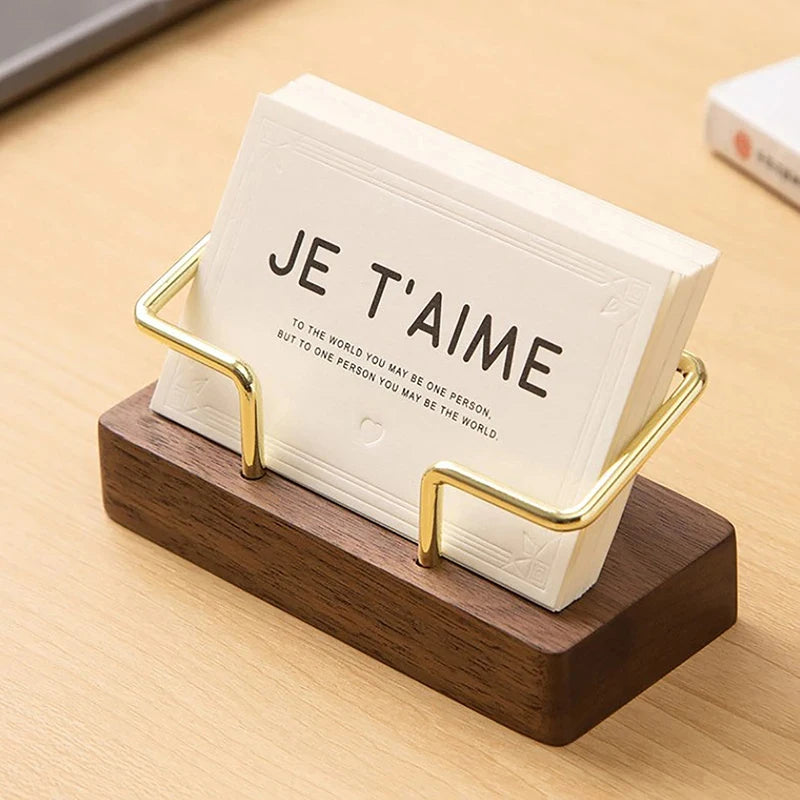 Wooden Business Card Holder Organizer