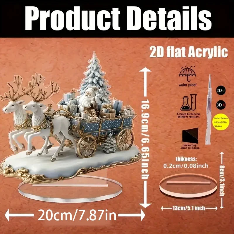 Santa & Reindeer Sled Tabletop Decor