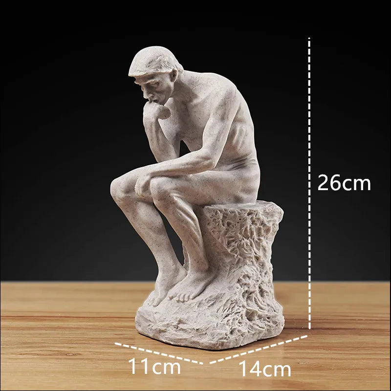Modern Resin Thinker Sculpture