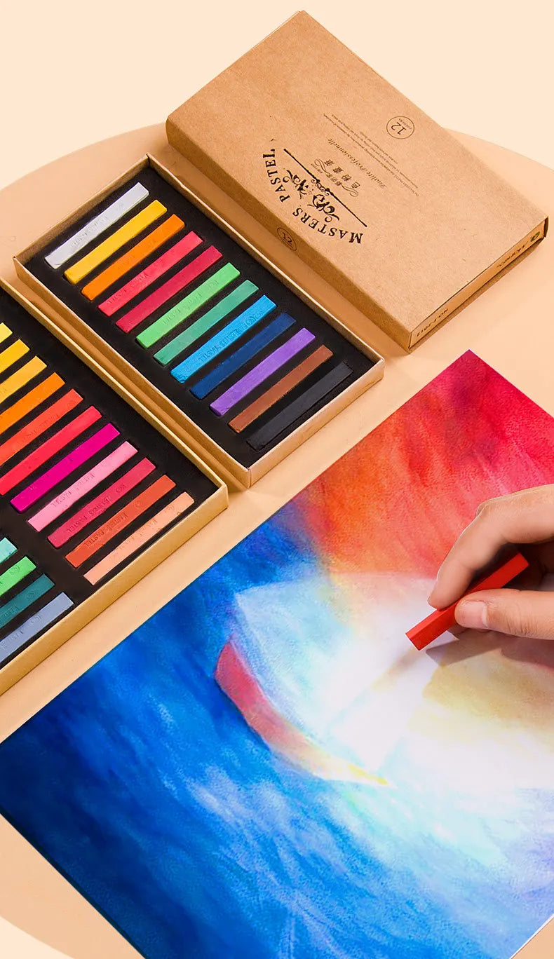 Soft Dry Pastel Chalk Crayons Set: