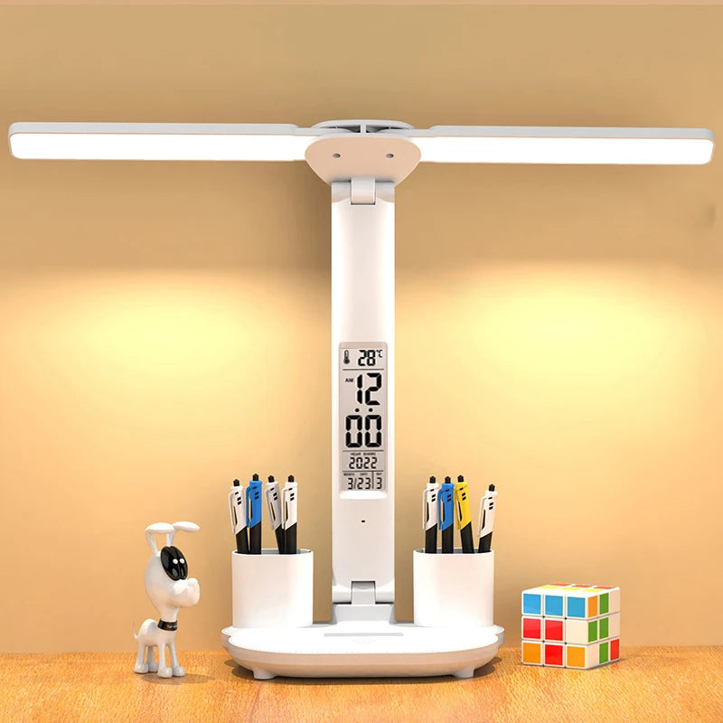 LED Desk Lamp with Clock