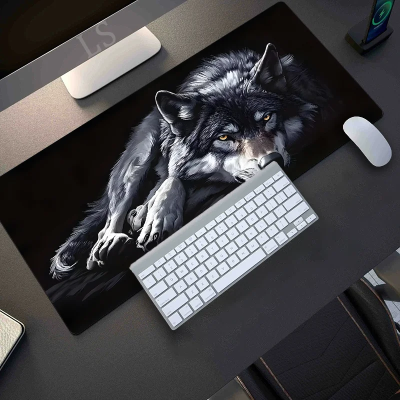 Large Wolf Pattern Gaming Desk Mat