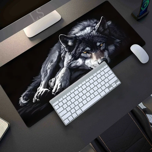Large Wolf Pattern Gaming Desk Mat