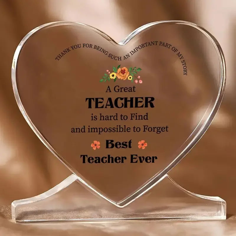 Acrylic Teacher Appreciation Heart Ornament