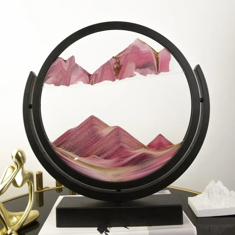 Round Rotating 3D Moving Sand Art